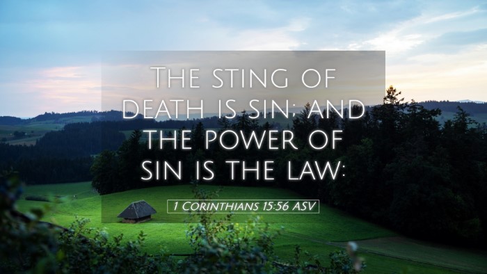 Picture 05 - 1 Corinthians 15:56 ASV Desktop Wallpaper - The sting of death is sin; and the power of sin - Desktop Bible Verse Wallpaper