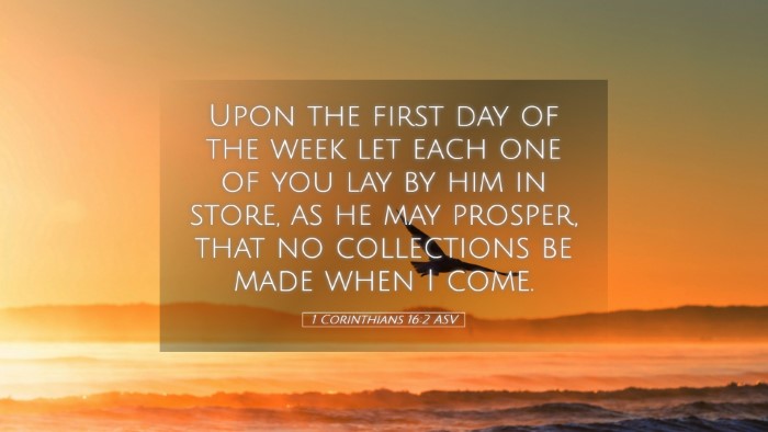 Picture 05 - 1 Corinthians 16:2 ASV Desktop Wallpaper - Upon the first day of the week let each one of - Desktop Bible Verse Wallpaper