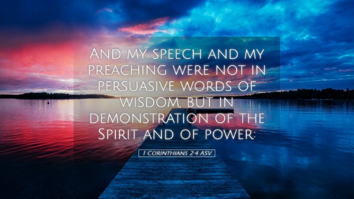 Picture 05 - 1 Corinthians 2:4 ASV Desktop Wallpaper - And my speech and my preaching were not in - Desktop Bible Verse Wallpaper