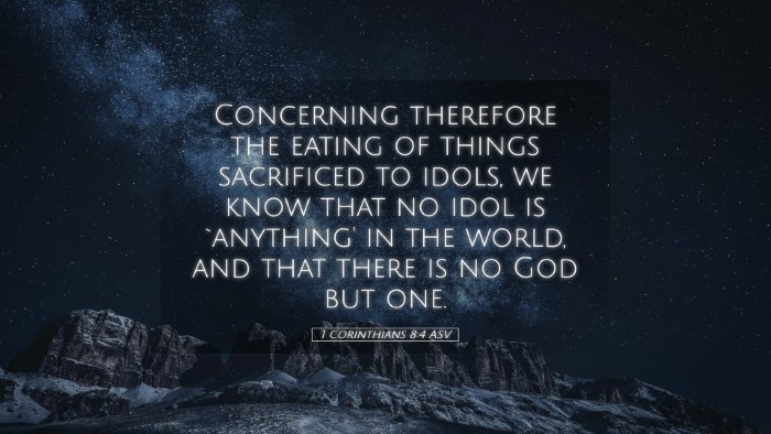 Picture 05 - 1 Corinthians 8:4 ASV Desktop Wallpaper - Concerning therefore the eating of things - Desktop Bible Verse Wallpaper