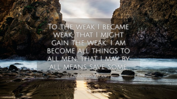 Picture 05 - 1 Corinthians 9:22 ASV Desktop Wallpaper - To the weak I became weak, that I might gain the - Desktop Bible Verse Wallpaper