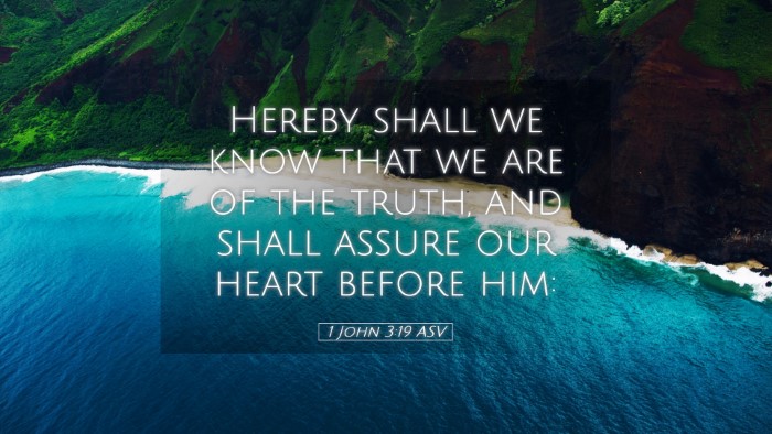Picture 05 - 1 John 3:19 ASV Desktop Wallpaper - Hereby shall we know that we are of the truth, - Desktop Bible Verse Wallpaper