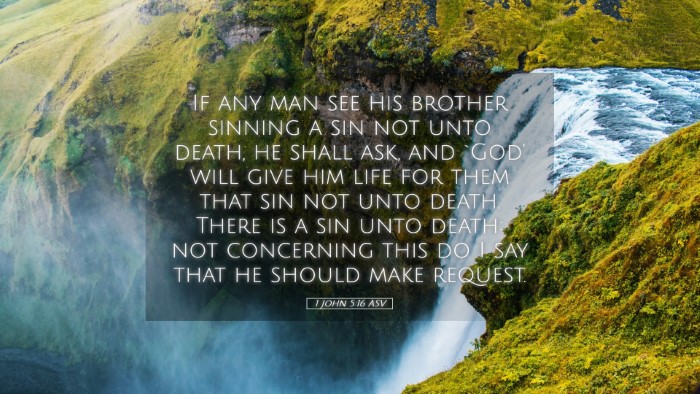Picture 05 - 1 John 5:16 ASV Desktop Wallpaper - If any man see his brother sinning a sin not unto - Desktop Bible Verse Wallpaper