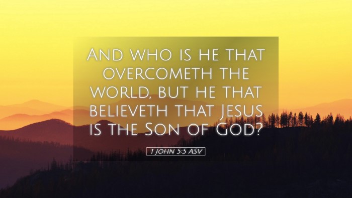 Picture 05 - 1 John 5:5 ASV Desktop Wallpaper - And who is he that overcometh the world, but he - Desktop Bible Verse Wallpaper