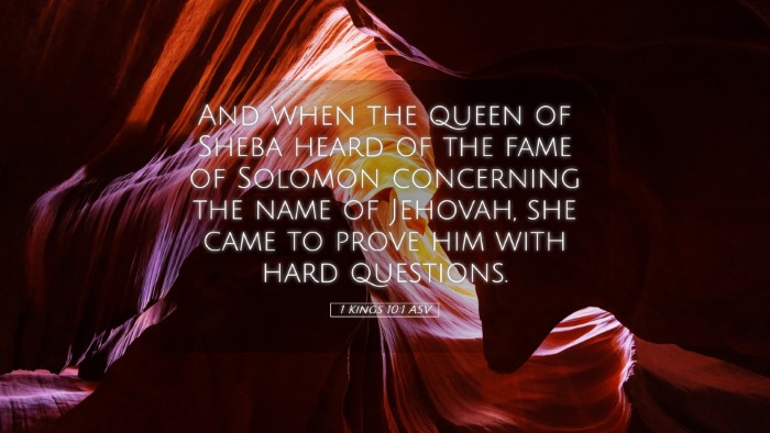 Picture 05 - 1 Kings 10:1 ASV Desktop Wallpaper - And when the queen of Sheba heard of the fame of - Desktop Bible Verse Wallpaper