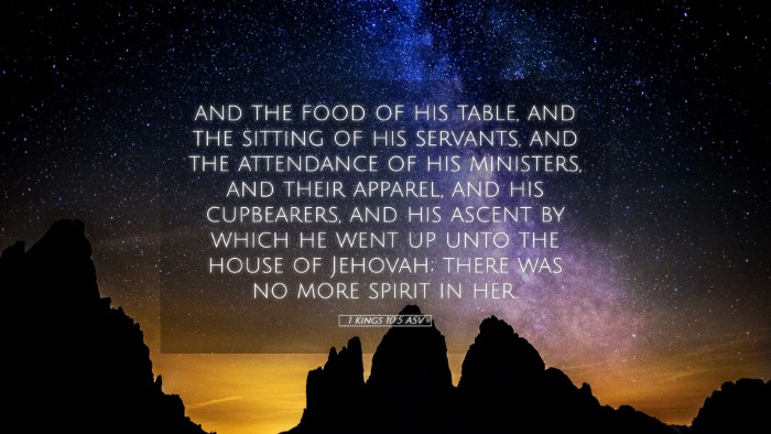 Picture 05 - 1 Kings 10:5 ASV Desktop Wallpaper - and the food of his table, and the sitting of his - Desktop Bible Verse Wallpaper
