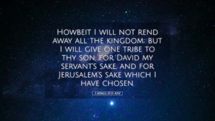 Picture 05 - 1 Kings 11:13 ASV Desktop Wallpaper - Howbeit I will not rend away all the kingdom; but - Desktop Bible Verse Wallpaper