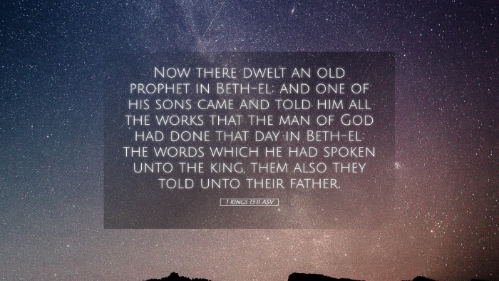 Picture 05 - 1 Kings 13:11 ASV Desktop Wallpaper - Now there dwelt an old prophet in Beth-el; and - Desktop Bible Verse Wallpaper