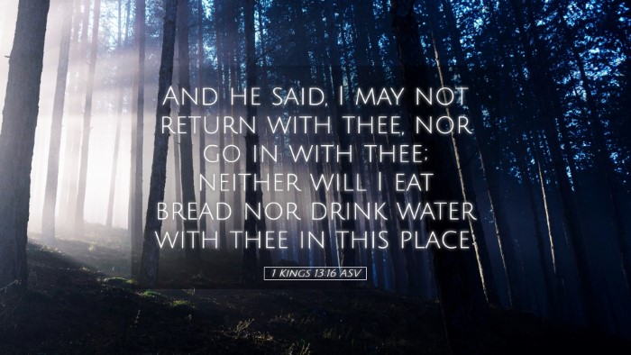 Picture 05 - 1 Kings 13:16 ASV Desktop Wallpaper - And he said, I may not return with thee, nor go - Desktop Bible Verse Wallpaper