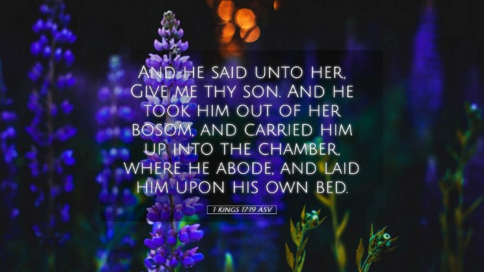 Picture 05 - 1 Kings 17:19 ASV Desktop Wallpaper - And he said unto her, Give me thy son. And he - Desktop Bible Verse Wallpaper