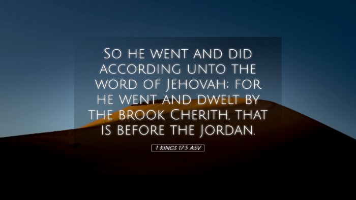 Picture 05 - 1 Kings 17:5 ASV Desktop Wallpaper - So he went and did according unto the word of - Desktop Bible Verse Wallpaper