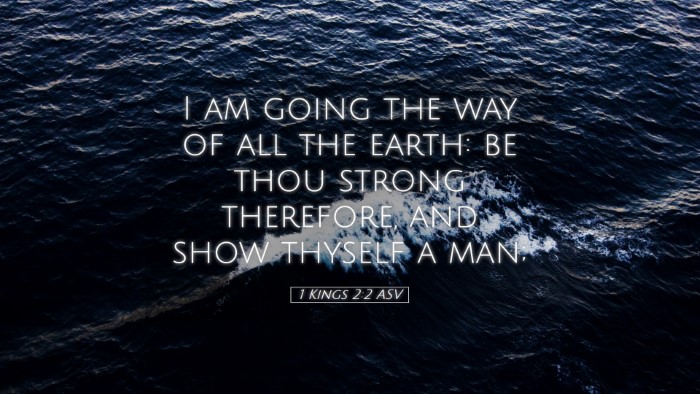 Picture 05 - 1 Kings 2:2 ASV Desktop Wallpaper - I am going the way of all the earth: be thou - Desktop Bible Verse Wallpaper