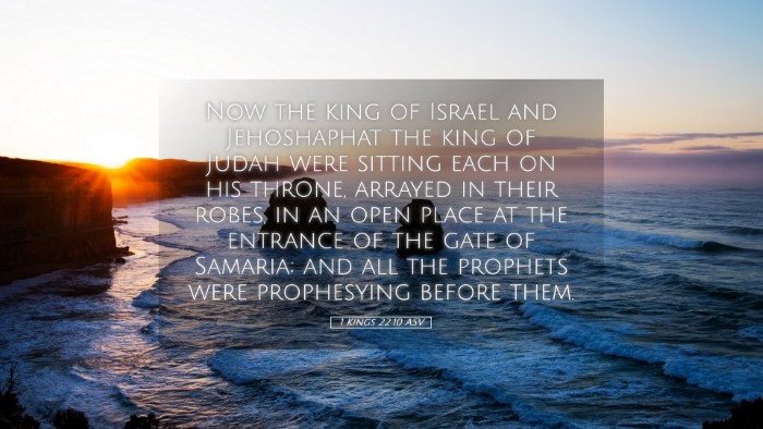 Picture 05 - 1 Kings 22:10 ASV Desktop Wallpaper - Now the king of Israel and Jehoshaphat the king - Desktop Bible Verse Wallpaper