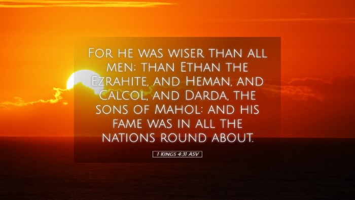 Picture 05 - 1 Kings 4:31 ASV Desktop Wallpaper - For he was wiser than all men; than Ethan the - Desktop Bible Verse Wallpaper