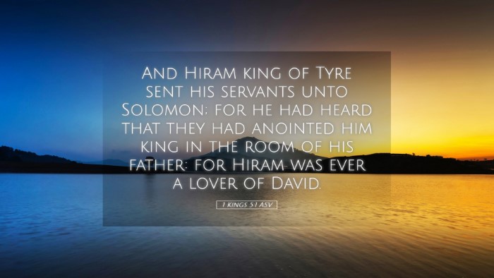 Picture 05 - 1 Kings 5:1 ASV Desktop Wallpaper - And Hiram king of Tyre sent his servants unto - Desktop Bible Verse Wallpaper