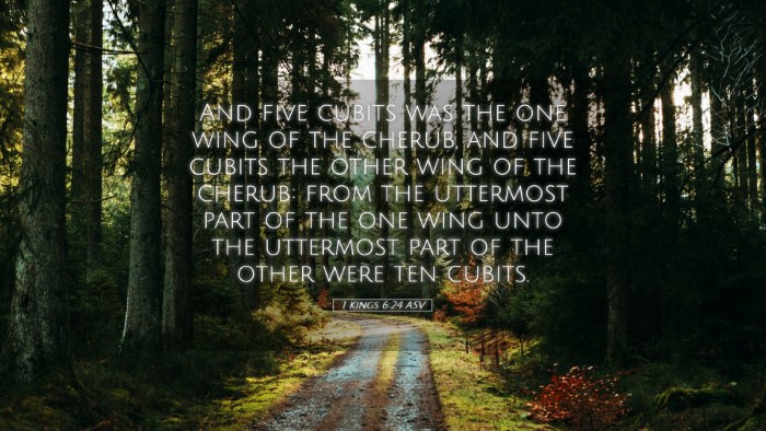 Picture 05 - 1 Kings 6:24 ASV Desktop Wallpaper - And five cubits was the one wing of the cherub, - Desktop Bible Verse Wallpaper