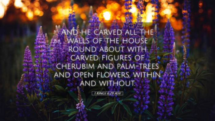 Picture 05 - 1 Kings 6:29 ASV Desktop Wallpaper - And he carved all the walls of the house round - Desktop Bible Verse Wallpaper