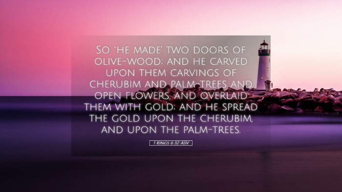 Picture 05 - 1 Kings 6:32 ASV Desktop Wallpaper - So `he made' two doors of olive-wood; and he - Desktop Bible Verse Wallpaper