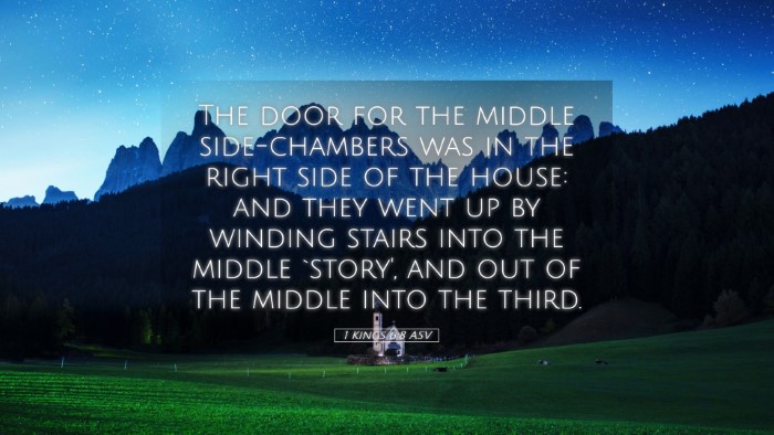 Picture 05 - 1 Kings 6:8 ASV Desktop Wallpaper - The door for the middle side-chambers was in the - Desktop Bible Verse Wallpaper