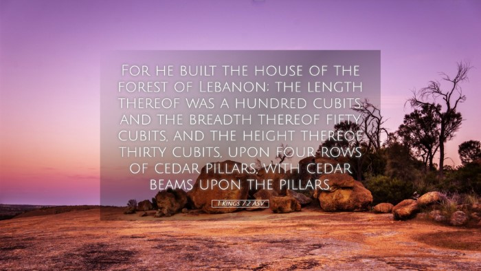 Picture 05 - 1 Kings 7:2 ASV Desktop Wallpaper - For he built the house of the forest of Lebanon; - Desktop Bible Verse Wallpaper