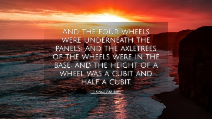 Picture 05 - 1 Kings 7:32 ASV Desktop Wallpaper - And the four wheels were underneath the panels; - Desktop Bible Verse Wallpaper