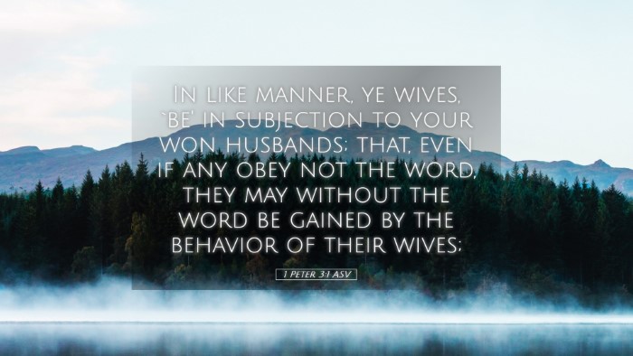 Picture 05 - 1 Peter 3:1 ASV Desktop Wallpaper - In like manner, ye wives, `be' in subjection to - Desktop Bible Verse Wallpaper