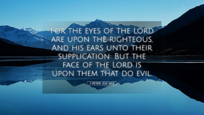 Picture 05 - 1 Peter 3:12 ASV Desktop Wallpaper - For the eyes of the Lord are upon the righteous, - Desktop Bible Verse Wallpaper