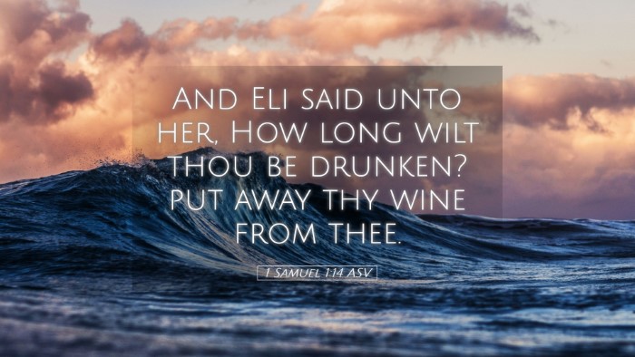 Picture 05 - 1 Samuel 1:14 ASV Desktop Wallpaper - And Eli said unto her, How long wilt thou be - Desktop Bible Verse Wallpaper