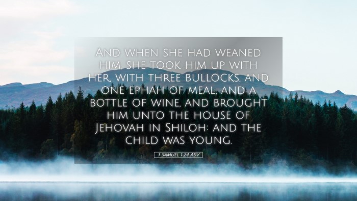 Picture 05 - 1 Samuel 1:24 ASV Desktop Wallpaper - And when she had weaned him, she took him up with - Desktop Bible Verse Wallpaper