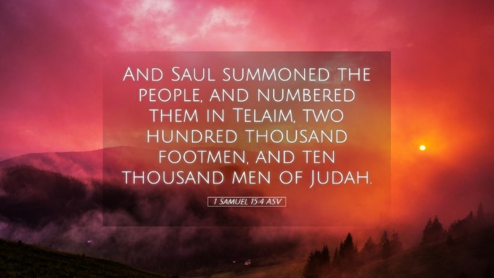 Picture 05 - 1 Samuel 15:4 ASV Desktop Wallpaper - And Saul summoned the people, and numbered them - Desktop Bible Verse Wallpaper