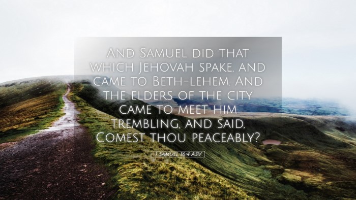 Picture 05 - 1 Samuel 16:4 ASV Desktop Wallpaper - And Samuel did that which Jehovah spake, and came - Desktop Bible Verse Wallpaper