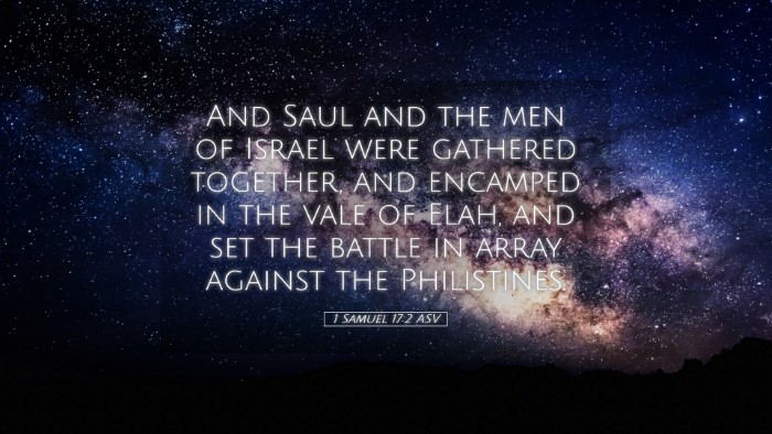 Picture 05 - 1 Samuel 17:2 ASV Desktop Wallpaper - And Saul and the men of Israel were gathered - Desktop Bible Verse Wallpaper