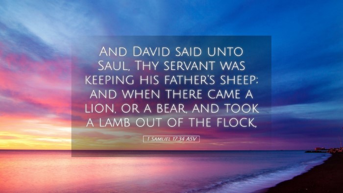 Picture 05 - 1 Samuel 17:34 ASV Desktop Wallpaper - And David said unto Saul, Thy servant was keeping - Desktop Bible Verse Wallpaper