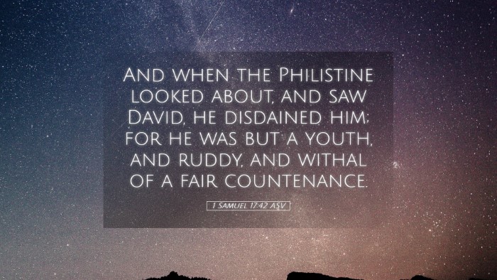 Picture 05 - 1 Samuel 17:42 ASV Desktop Wallpaper - And when the Philistine looked about, and saw - Desktop Bible Verse Wallpaper