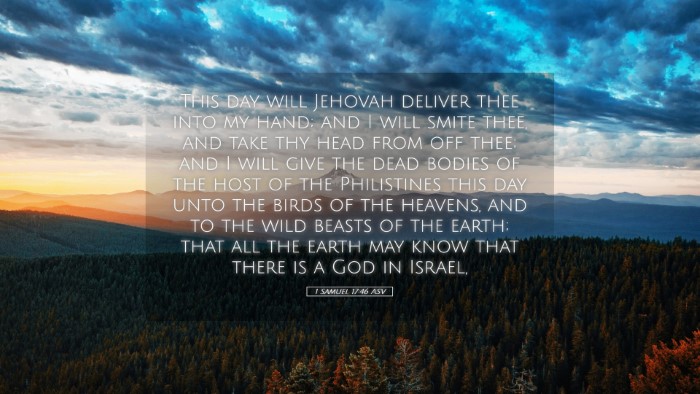 Picture 05 - 1 Samuel 17:46 ASV Desktop Wallpaper - This day will Jehovah deliver thee into my hand; - Desktop Bible Verse Wallpaper