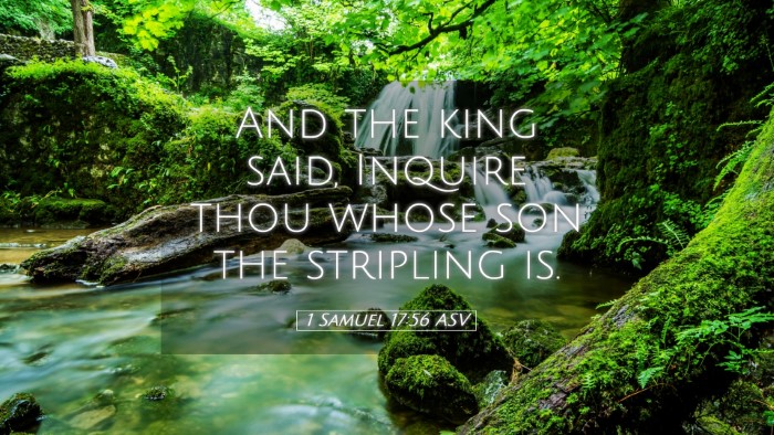 Picture 05 - 1 Samuel 17:56 ASV Desktop Wallpaper - And the king said, Inquire thou whose son the - Desktop Bible Verse Wallpaper