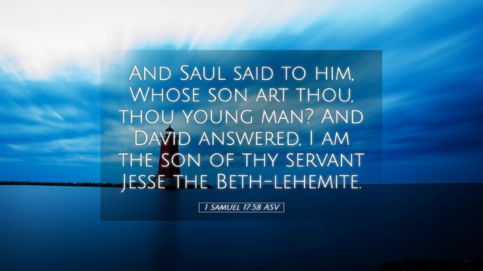 Picture 05 - 1 Samuel 17:58 ASV Desktop Wallpaper - And Saul said to him, Whose son art thou, thou - Desktop Bible Verse Wallpaper