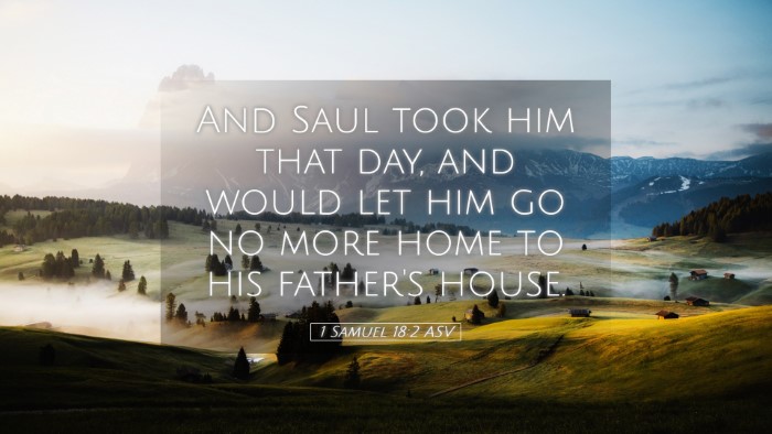 Picture 05 - 1 Samuel 18:2 ASV Desktop Wallpaper - And Saul took him that day, and would let him go - Desktop Bible Verse Wallpaper