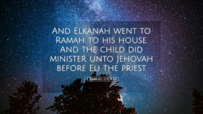 Picture 05 - 1 Samuel 2:11 ASV Desktop Wallpaper - And Elkanah went to Ramah to his house. And the - Desktop Bible Verse Wallpaper
