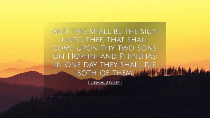 Picture 05 - 1 Samuel 2:34 ASV Desktop Wallpaper - And this shall be the sign unto thee, that shall - Desktop Bible Verse Wallpaper