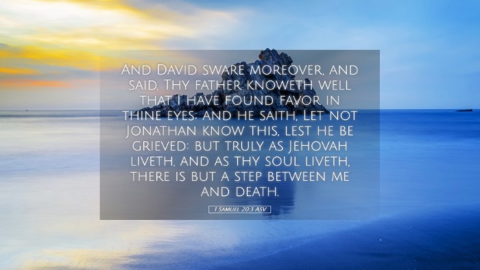 Picture 05 - 1 Samuel 20:3 ASV Desktop Wallpaper - And David sware moreover, and said, Thy father - Desktop Bible Verse Wallpaper
