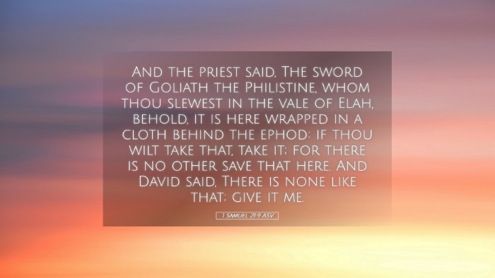 Picture 05 - 1 Samuel 21:9 ASV Desktop Wallpaper - And the priest said, The sword of Goliath the - Desktop Bible Verse Wallpaper