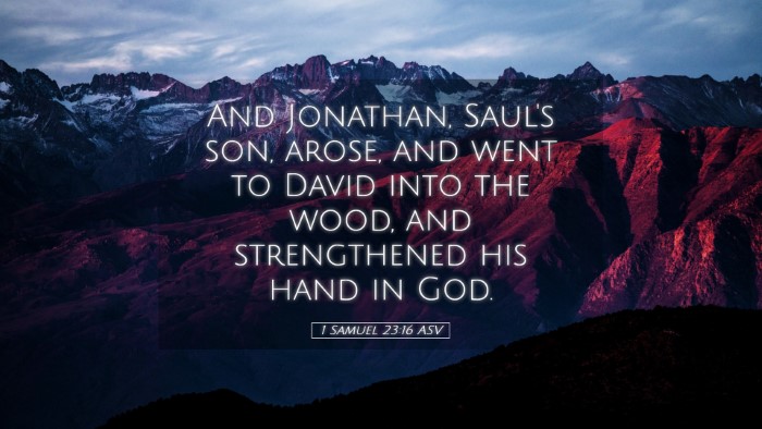 Picture 05 - 1 Samuel 23:16 ASV Desktop Wallpaper - And Jonathan, Saul's son, arose, and went to - Desktop Bible Verse Wallpaper