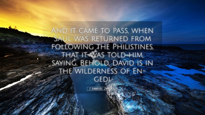 Picture 05 - 1 Samuel 24:1 ASV Desktop Wallpaper - And it came to pass, when Saul was returned from - Desktop Bible Verse Wallpaper