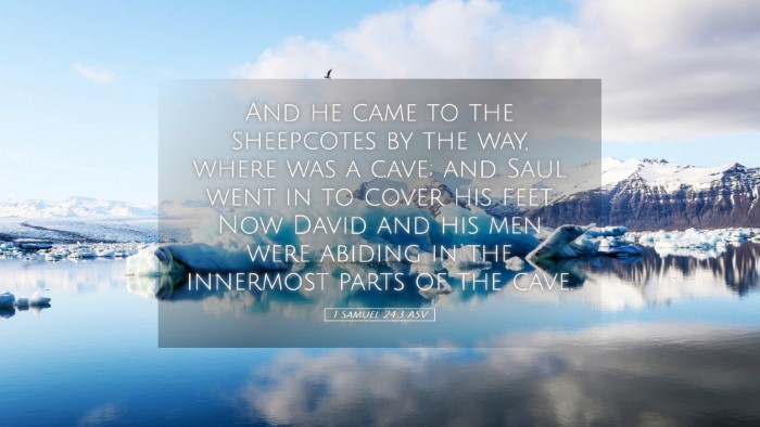 Picture 05 - 1 Samuel 24:3 ASV Desktop Wallpaper - And he came to the sheepcotes by the way, where - Desktop Bible Verse Wallpaper