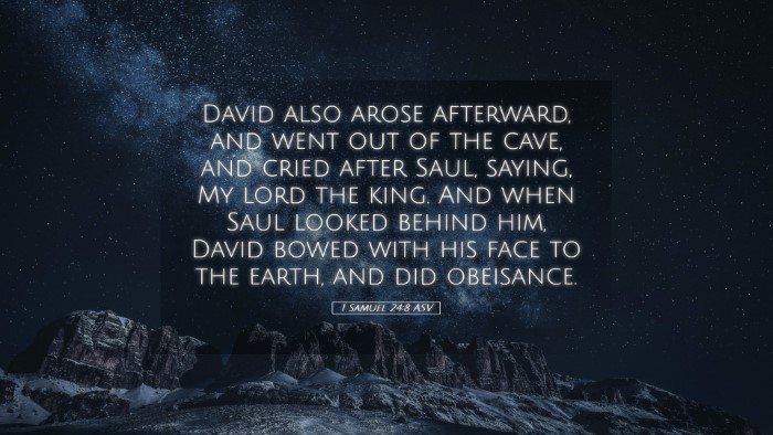 Picture 05 - 1 Samuel 24:8 ASV Desktop Wallpaper - David also arose afterward, and went out of the - Desktop Bible Verse Wallpaper