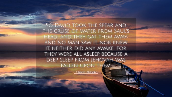 Picture 05 - 1 Samuel 26:12 ASV Desktop Wallpaper - So David took the spear and the cruse of water - Desktop Bible Verse Wallpaper