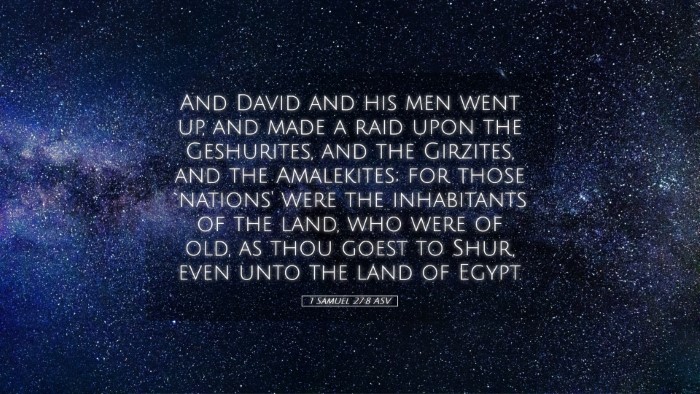 Picture 05 - 1 Samuel 27:8 ASV Desktop Wallpaper - And David and his men went up, and made a raid - Desktop Bible Verse Wallpaper