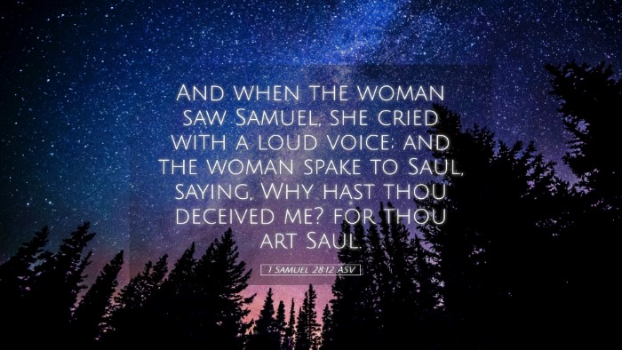 Picture 05 - 1 Samuel 28:12 ASV Desktop Wallpaper - And when the woman saw Samuel, she cried with a - Desktop Bible Verse Wallpaper