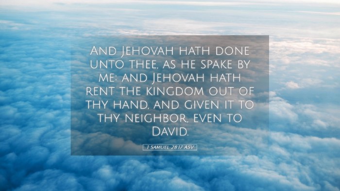 Picture 05 - 1 Samuel 28:17 ASV Desktop Wallpaper - And Jehovah hath done unto thee, as he spake by - Desktop Bible Verse Wallpaper